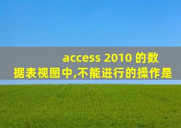 access 2010 的数据表视图中,不能进行的操作是